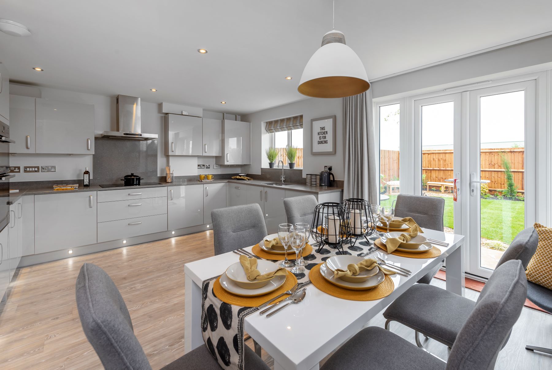 Kitchen dining with doors