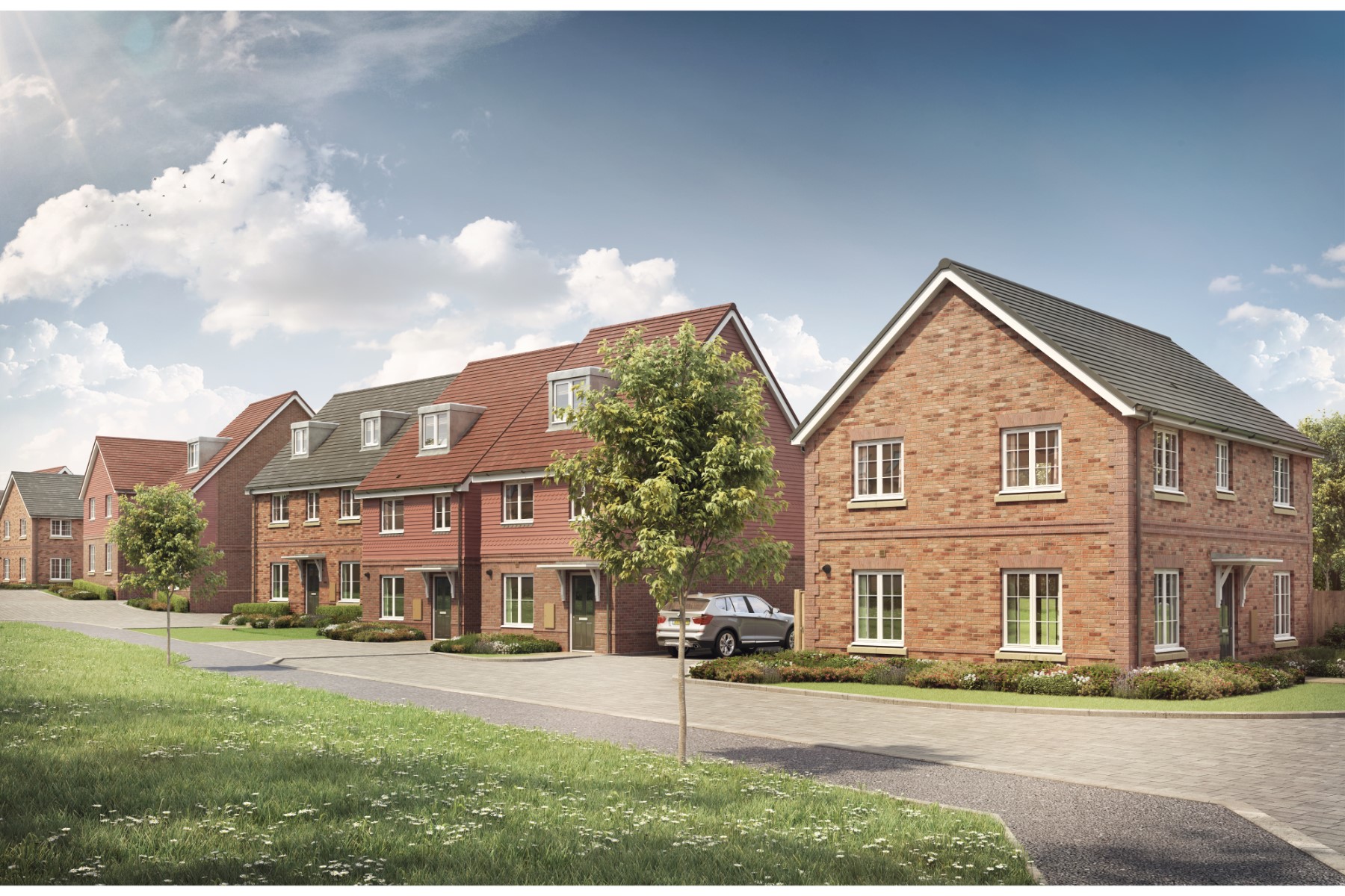 Artists impression of a typical street scene at Kestrel Park