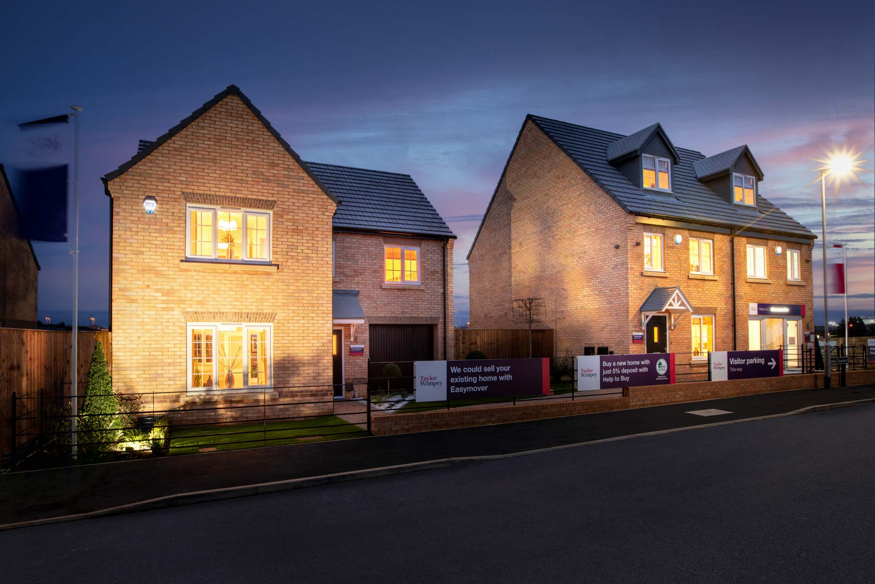 Show home exterior dusk 2