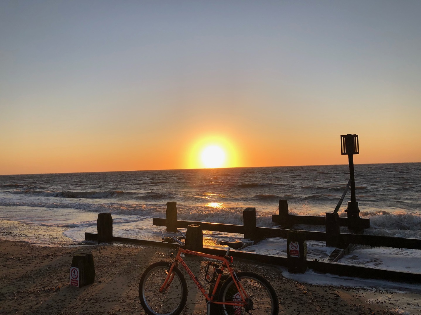 Bike in front of sunset